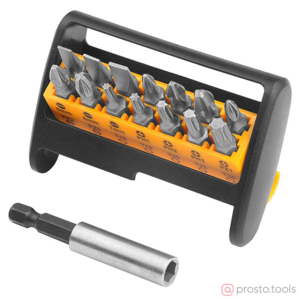 Изображение Набор вставок (бит) 1/4" TORX, PZ, PH, 15пр. //TOLSEN