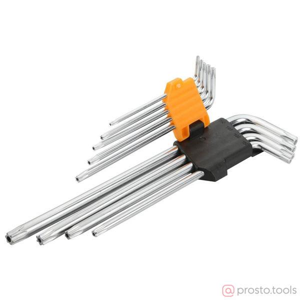 Изображение Набор ключей имбусовых TORX T10-T50 9шт., длинные, с отверстием //TOLSEN