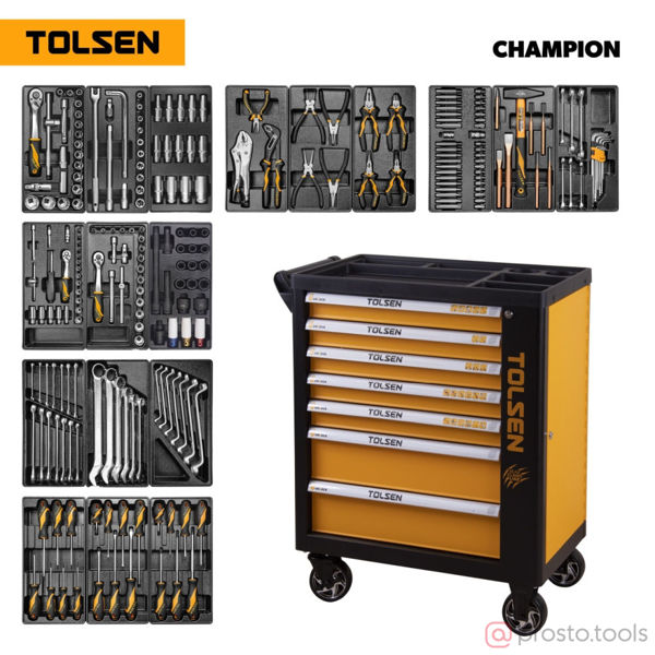 Изображение Набор инструмента 239пр. в тележке (черной) CHAMPION //TOLSEN