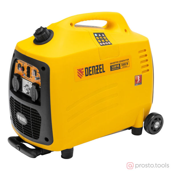 Изображение Генератор бенз. инверт. 3,0/3,2кВт GT-3200iSE, 3,2 кВт, 230 В, бак 6,0 л, эл. старт //DENZEL