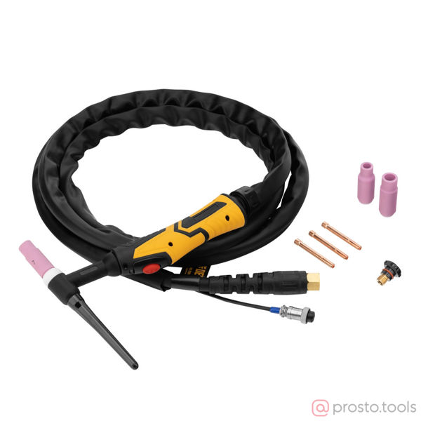 Изображение Горелка сварочная TIG WP26 (DX25; М16х1.5) 3м //DENZEL