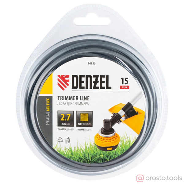 Изображение Леска для триммера 2,7мм 15м квадратная ALUFLEX //DENZEL
