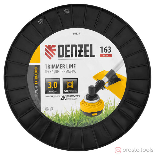 Изображение Леска для триммера 2,0мм 15м звезда двухкомпонентная FLEX CORD //DENZEL