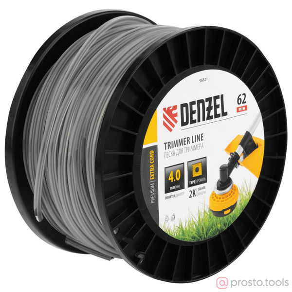 Изображение Леска для триммера 4,0мм 62м квадрат двухкомпонентная EXTRA CORD //DENZEL