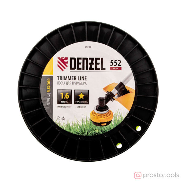 Изображение Леска для триммера 1,6мм 552м звезда FLEX CORD //DENZEL