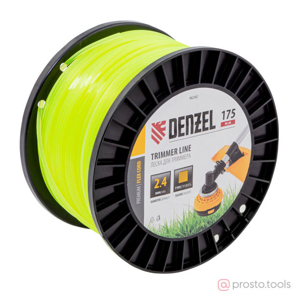 Изображение Леска для триммера 2,4мм 175м квадрат FLEX CORD //DENZEL
