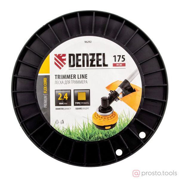 Изображение Леска для триммера 2,4мм 175м квадрат FLEX CORD //DENZEL
