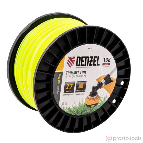 Изображение Леска для триммера 2,7мм 138м квадрат FLEX CORD //DENZEL