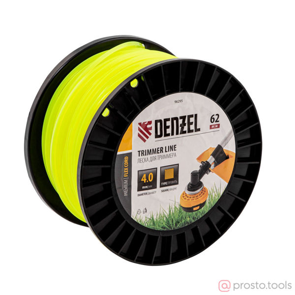 Изображение Леска для триммера 4,0мм 62м квадрат FLEX CORD //DENZEL