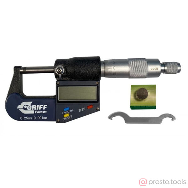 Изображение Микрометр цифровой МКЦ-25 ГОСТ 6507-90 //GRIFF