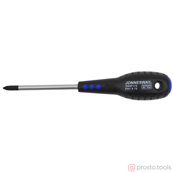 Изображение Отвертка крестовая 75мм PH1 FULL STAR D04P175 //JONNESWAY