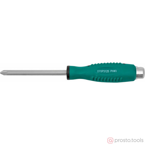 Изображение Отвертка крестовая 125мм PH3 ударная силовая D70P3125 //JONNESWAY
