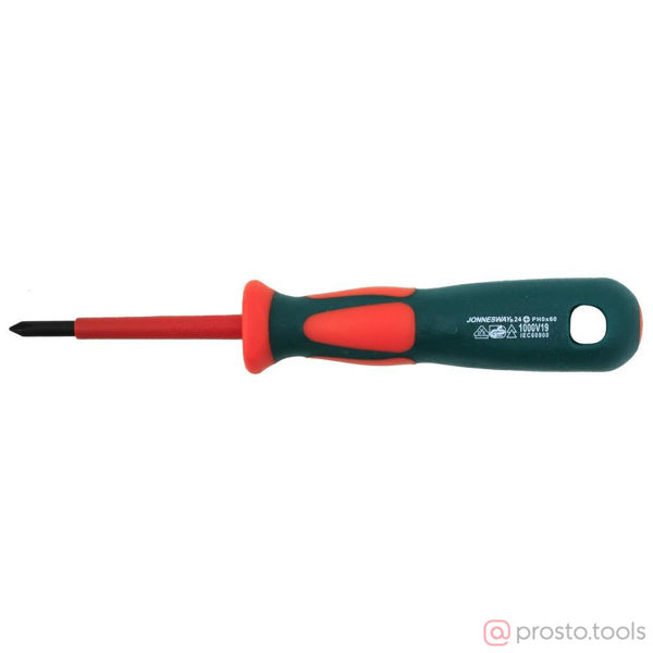 Изображение Отвертка крестовая 60мм PH0 (до 1000В) DV13P060 //JONNESWAY