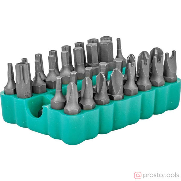 Изображение Набор вставок (бит) 1/4" TORX, HEX, FORK, Тry-Wing, Torq-Set, 33 пр. S29H2133S //JONNESWAY