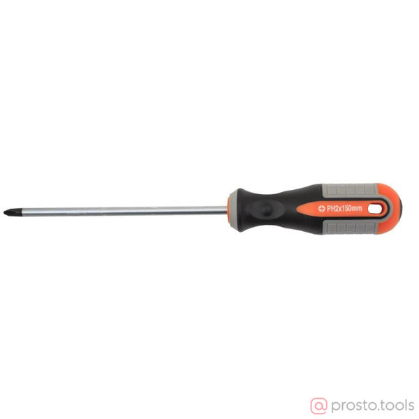 Изображение Отвертка крестовая 150мм PH2 2-х комп. рукоятка ROUND GRIP 751215 //OMBRA