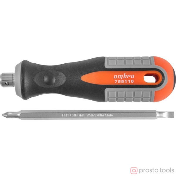 Изображение Отвертка комбинированная 100 мм РН1/SL5 ROUND GRIP 755110 //OMBRA