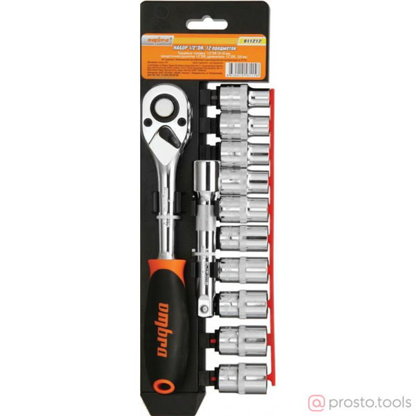 Изображение Набор головок 1/2" 10-19 мм 6 гр. 12 пред. 911212 //OMBRA