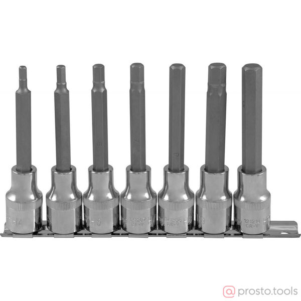 Изображение Набор головок со вставкой 1/2" HEX 4-10 L=100мм 7 пред. 921207 //OMBRA