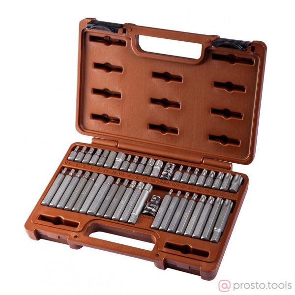 Изображение Набор вставок (бит) 10 мм, TORX, SPLINE, HEX, 42пр. 953242 //OMBRA