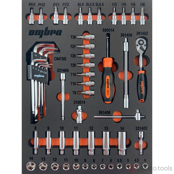 Изображение Набор головок 1/4" 4-14 мм 6 гр. 54 пред. OMT54STE //OMBRA