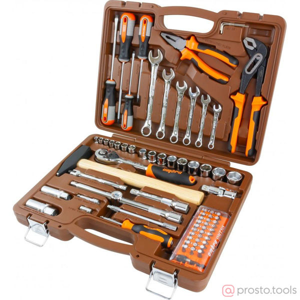 Изображение Набор инструмента 75 пр. пласт. кейс 1/4, 1/2" OMT75S //OMBRA