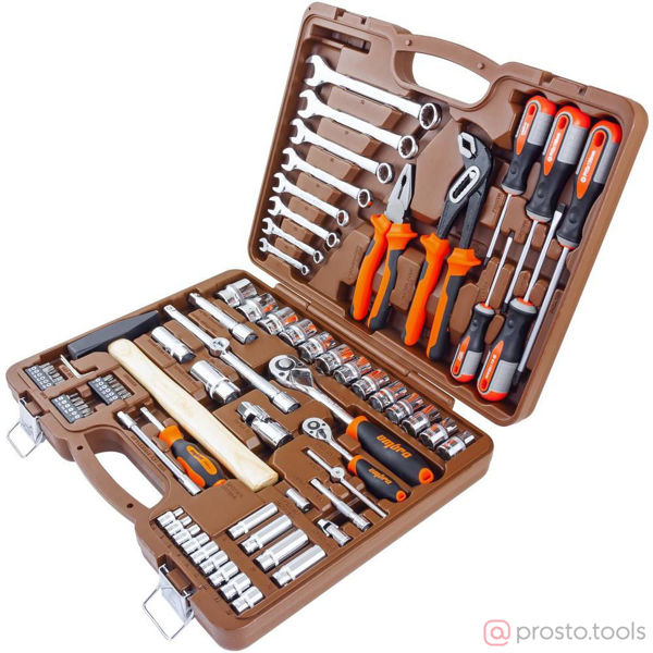 Изображение Набор инструмента 77 пр. пласт. кейс 1/4, 1/2" OMT77S //OMBRA