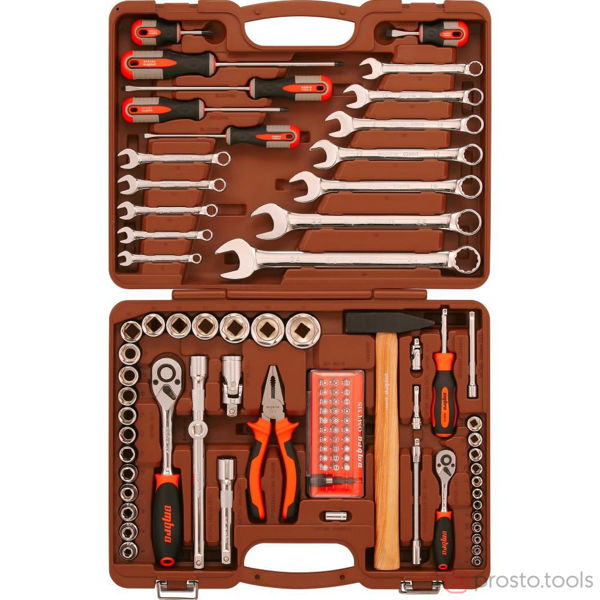 Изображение Набор инструмента 93 пр. пласт. кейс 1/4, 1/2" OMT93S (OMT93S18) //OMBRA