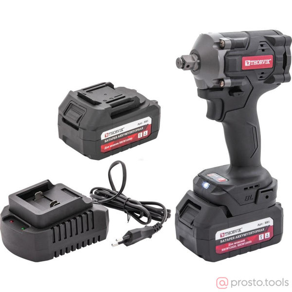 Изображение Гайковерт акк. ударный 1/2" 620Нм 21В (2х4,0Ач Li-Ion ЗУ) BBIW12620 //THORVIK