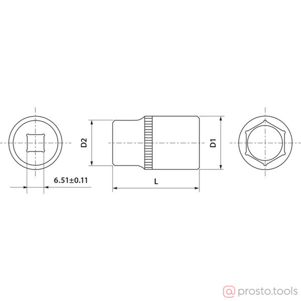 Изображение Головка торц. 1/4" 5мм 6-гран. FS01405 //THORVIK
