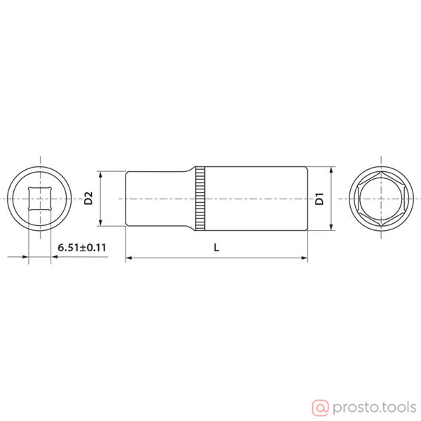 Изображение Головка торц. 1/4" 6мм 6-гран. глубокая FS11406 //THORVIK