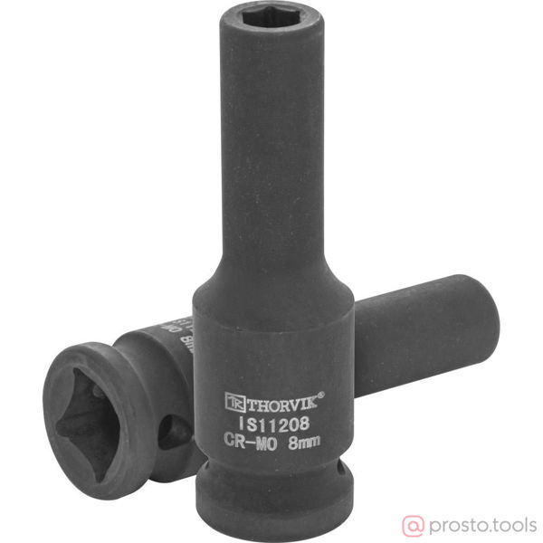Изображение Головка ударная 1/2" 8мм 6-гран. глубокая IS11208 //THORVIK