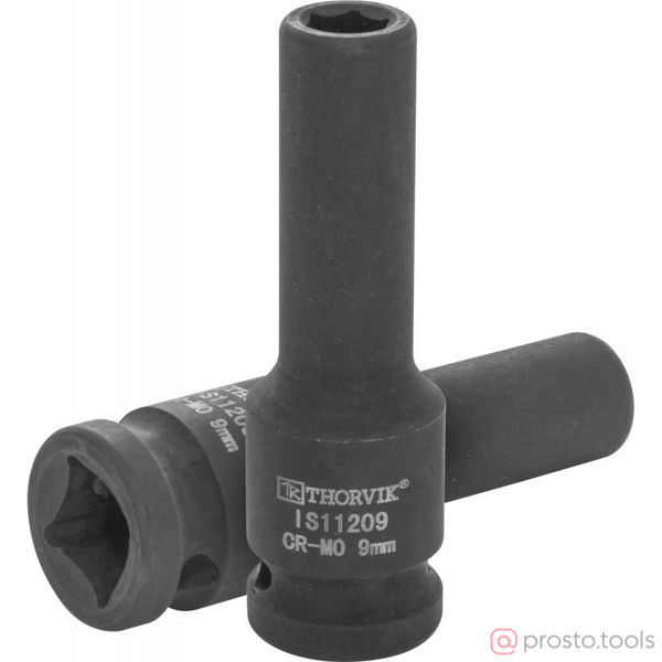 Изображение Головка ударная 1/2" 9мм 6-гран. глубокая IS11209 //THORVIK