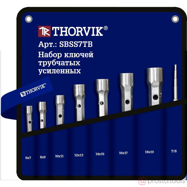 Изображение Набор ключей торц. трубчатых 6-19мм 7шт усиленных в чехле SBSS7TB //THORVIK