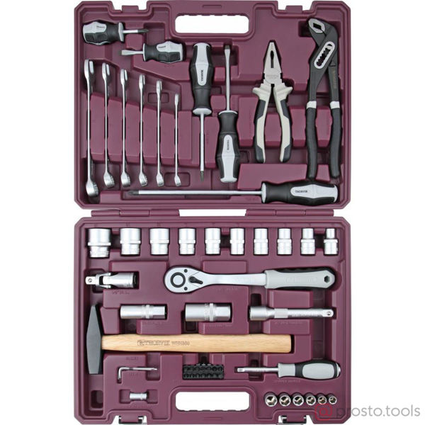 Изображение Набор инструмента 56 пр. пласт. кейс 1/4", 1/2" TS056 //THORVIK