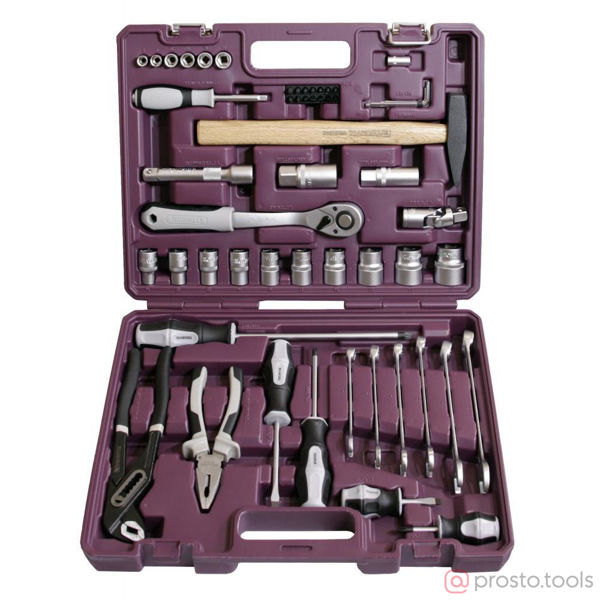 Изображение Набор инструмента 56 пр. пласт. кейс 1/4", 1/2" TS056 //THORVIK