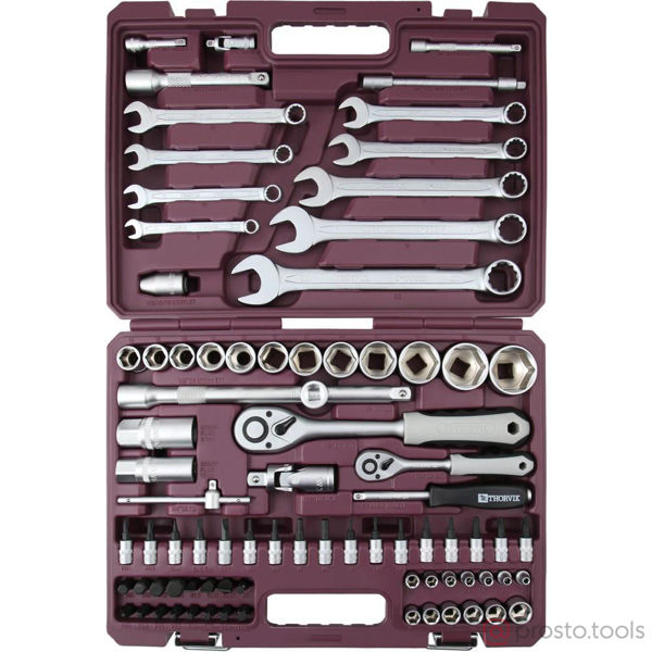 Изображение Набор инструмента 82 пр. пласт. кейс 1/4", 1/2" TS082 //THORVIK