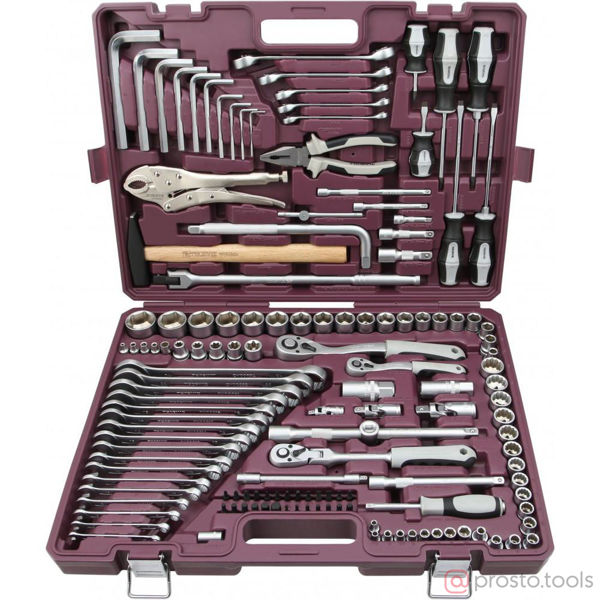 Изображение Набор инструмента 142 пр. пласт. кейс 1/4", 1/2" TS142 //THORVIK