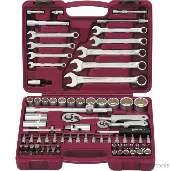 Изображение Набор инструмента 82 пр. пласт. кейс 1/4", 1/2"  12-гр. UTS0082/12 //THORVIK