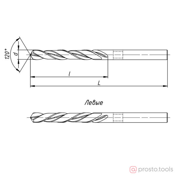 Изображение Сверло ц/х 10,0 HSS левое ГОСТ 10902-77 //Beltools