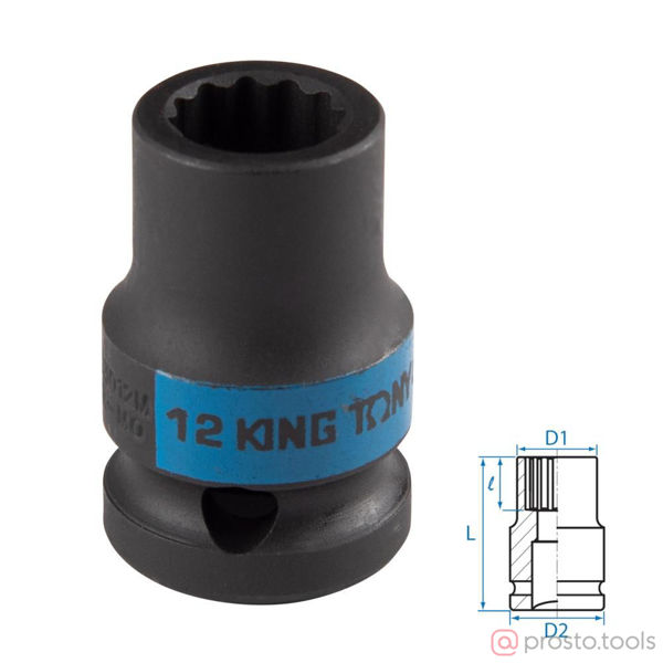 Изображение Головка ударная 1/2" 12мм 12-гран. //KING TONY (ПОД ЗАКАЗ)