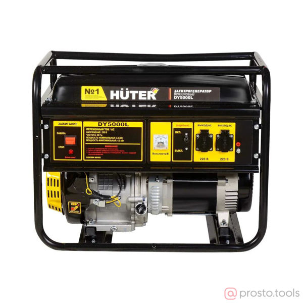 Изображение Генератор бенз. 4/4,5кВт DY5000L Huter