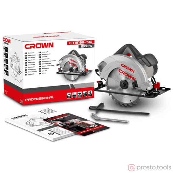 Изображение Пила дисковая 1200Вт 5500об/мин 190мм CT15199-190 //CROWN