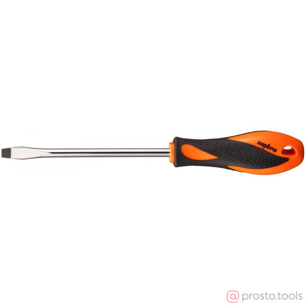 Изображение Отвертка шлицевая 80х4,0 2-х комп. рукоятка ROUND GRIP 750480 //OMBRA
