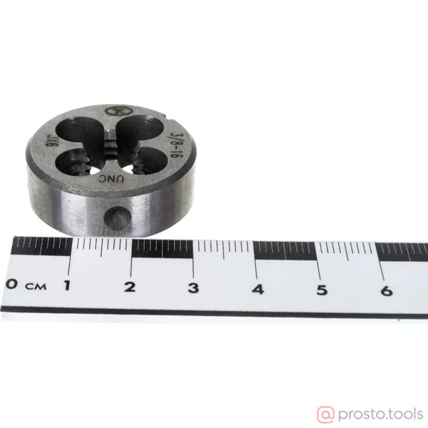 Изображение Плашка дюймовая UNC 3/8" 16 ниток/дюйм (9ХС) ТехноСталь