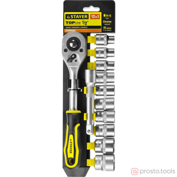 Изображение Набор головок 1/2" 10-24 мм 12 предметов "STANDARD" //STAYER