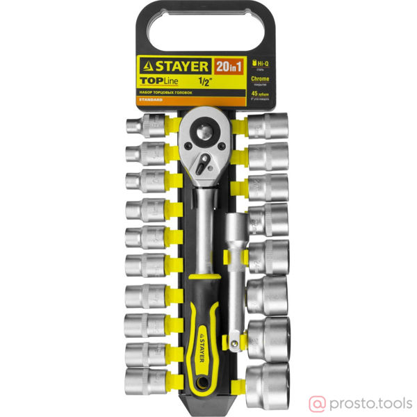 Изображение Набор головок 1/2" 8-32 мм 6-гран. 20 предметов "STANDARD" //STAYER