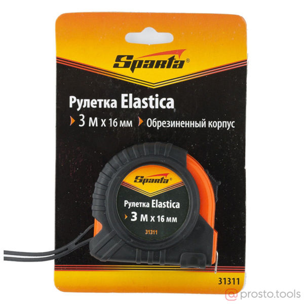 Изображение Рулетка 3м*16мм Elastica, обрезиненный корпус //SPARTA