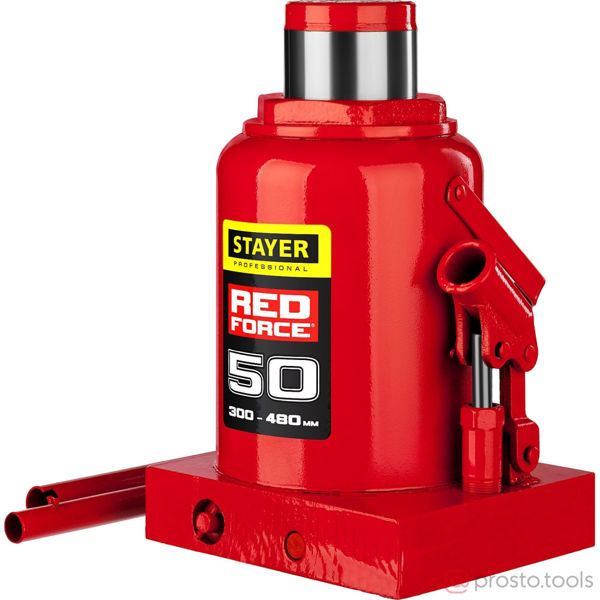 Изображение Домкрат бутылочный гидравлический 50т 300-480 мм "RED FORCE" //STAYER