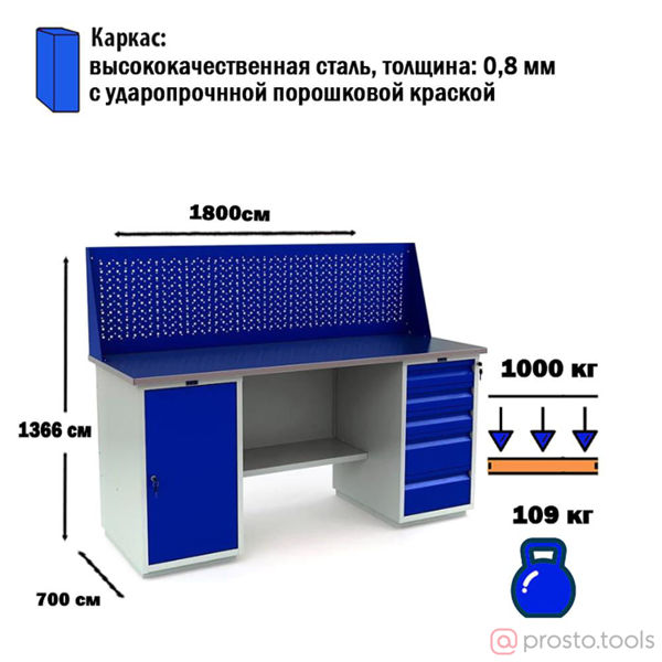 Изображение Верстак WT180.WD1/WD5.010 Практик