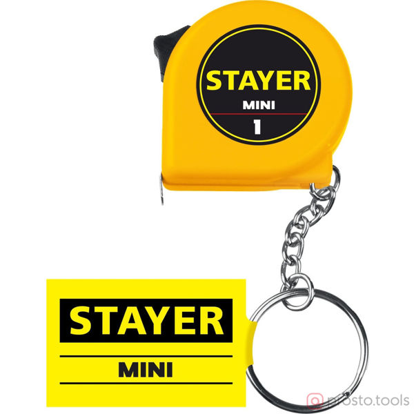 Изображение Рулетка 1м*6мм брелок //STAYER